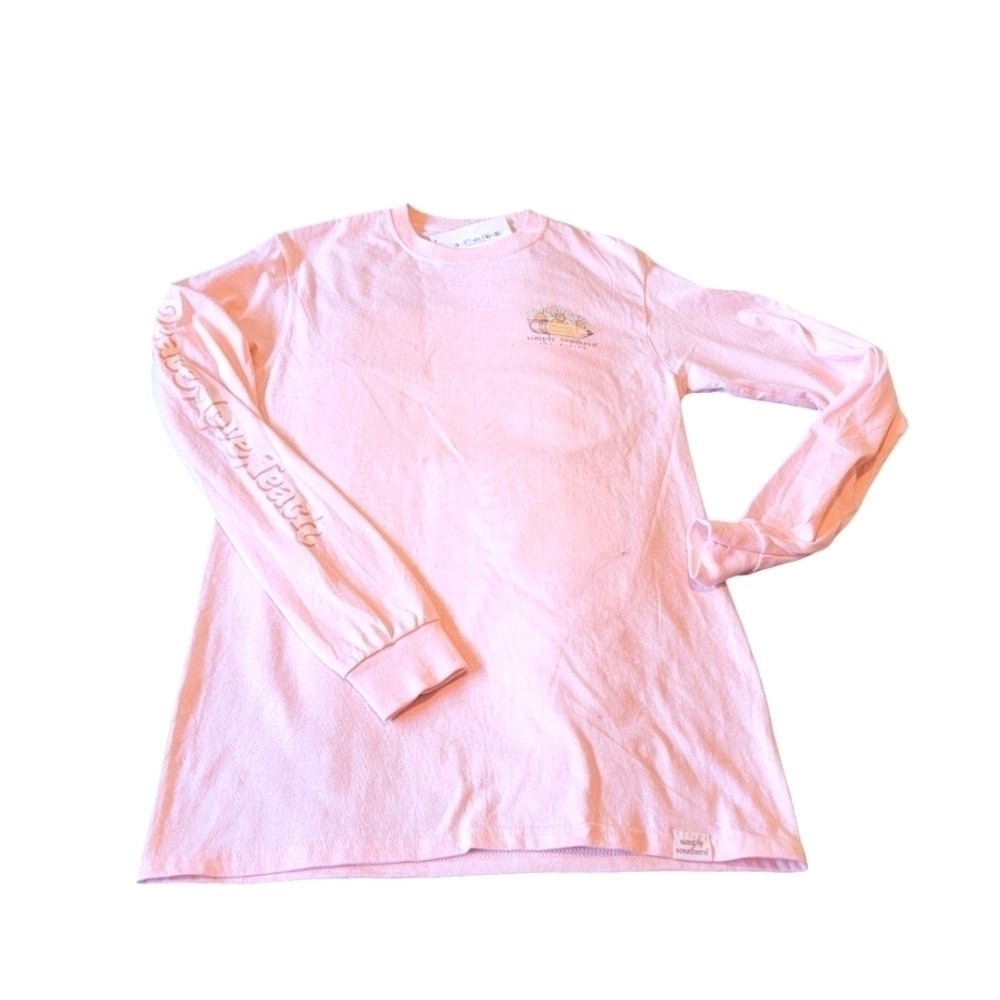 NWT Simply Southern Long Sleeve T-shirt Small Teacher, Love Peace Teach T31